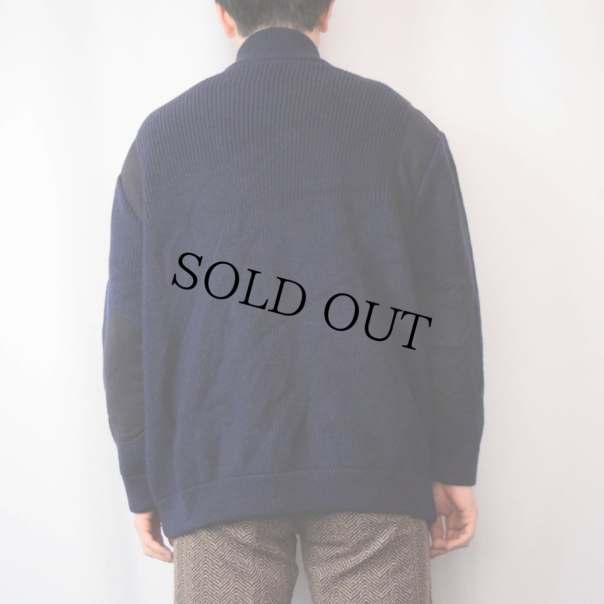 画像3: VAL de SAIRE FRANCE製 ウールニットジャケット NAVY SIZE5 (3)