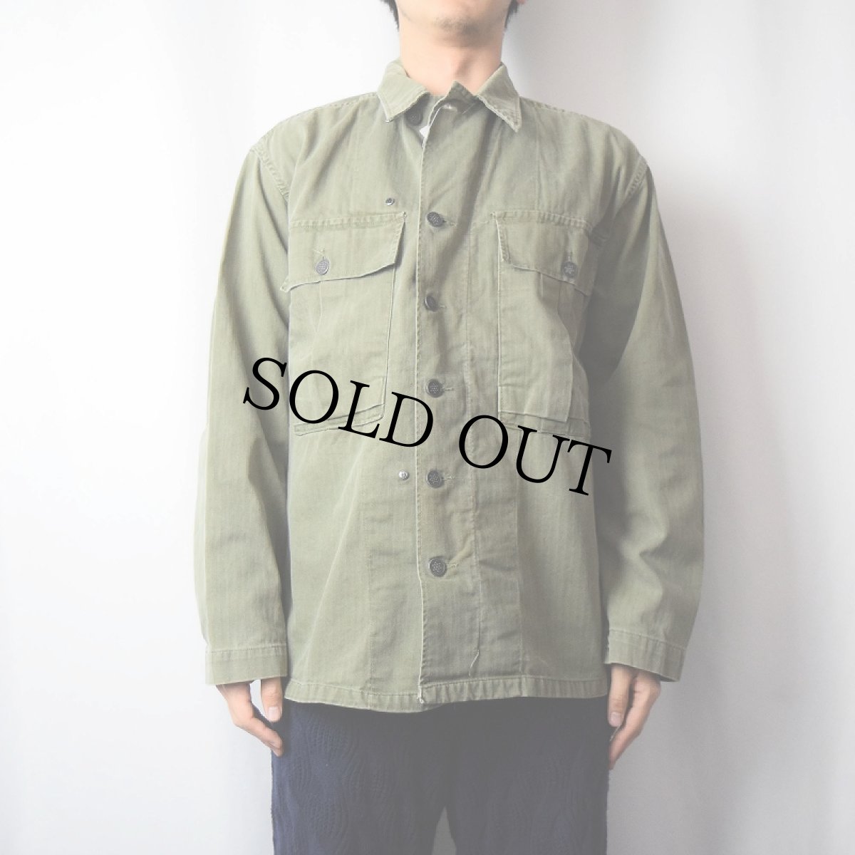 画像2: 40's U.S.ARMY 13スター M-43 HBTジャケット SIZE38R (2)