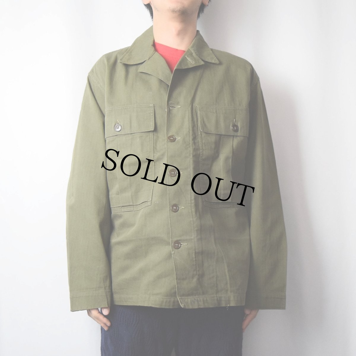 画像2: 40's U.S.ARMY M-43 HBTジャケット SIZE38R (2)