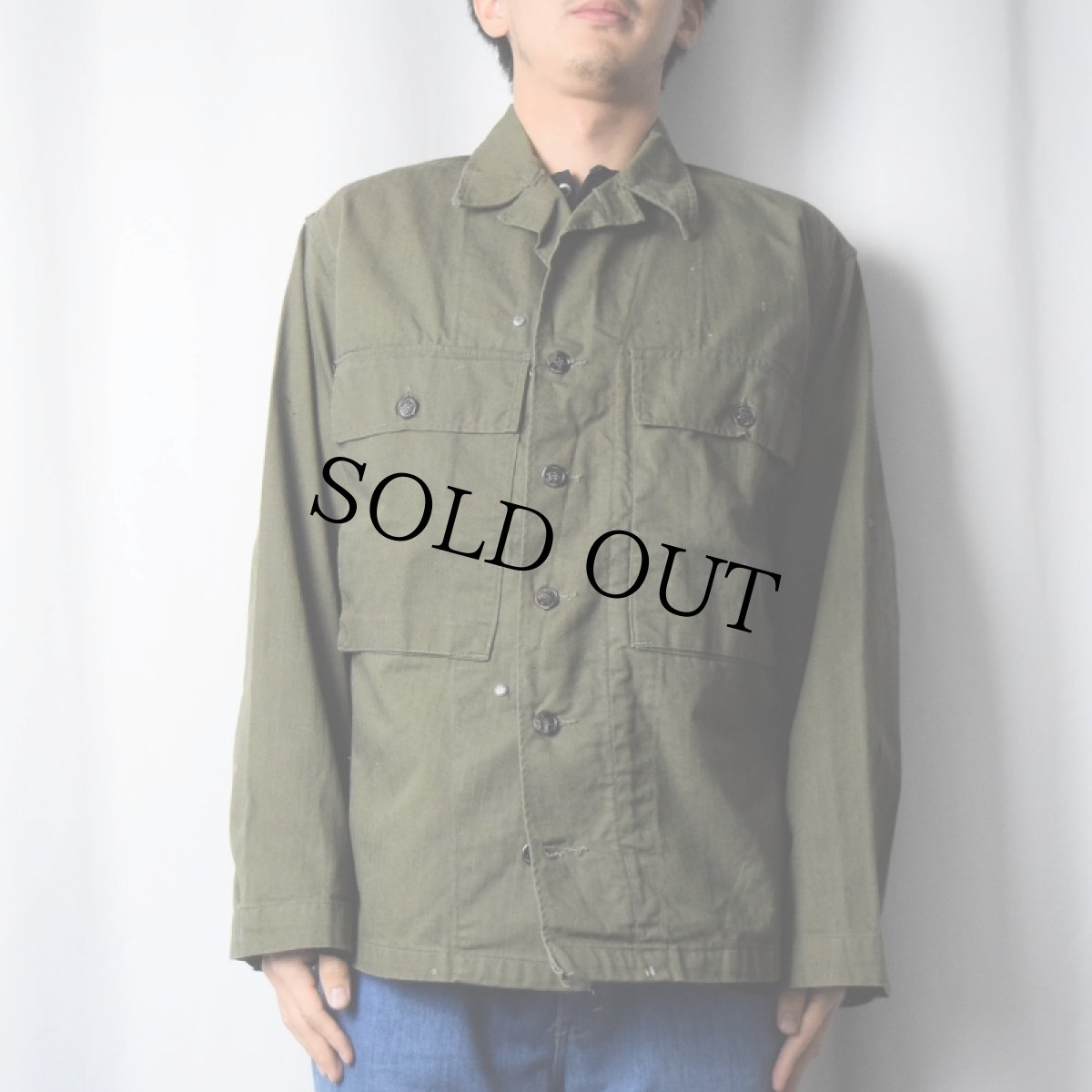 画像2: 40's U.S.ARMY 13スター M-43 HBTジャケット SIZE36R (2)