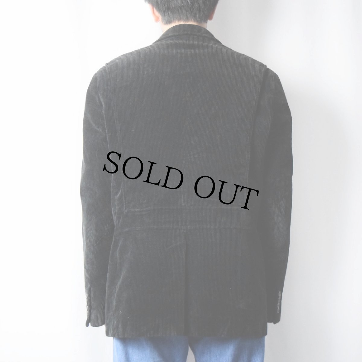 画像3: POLO Ralph Lauren チンスト付き 太畝 コーデュロイテーラードジャケット BLACK L (3)