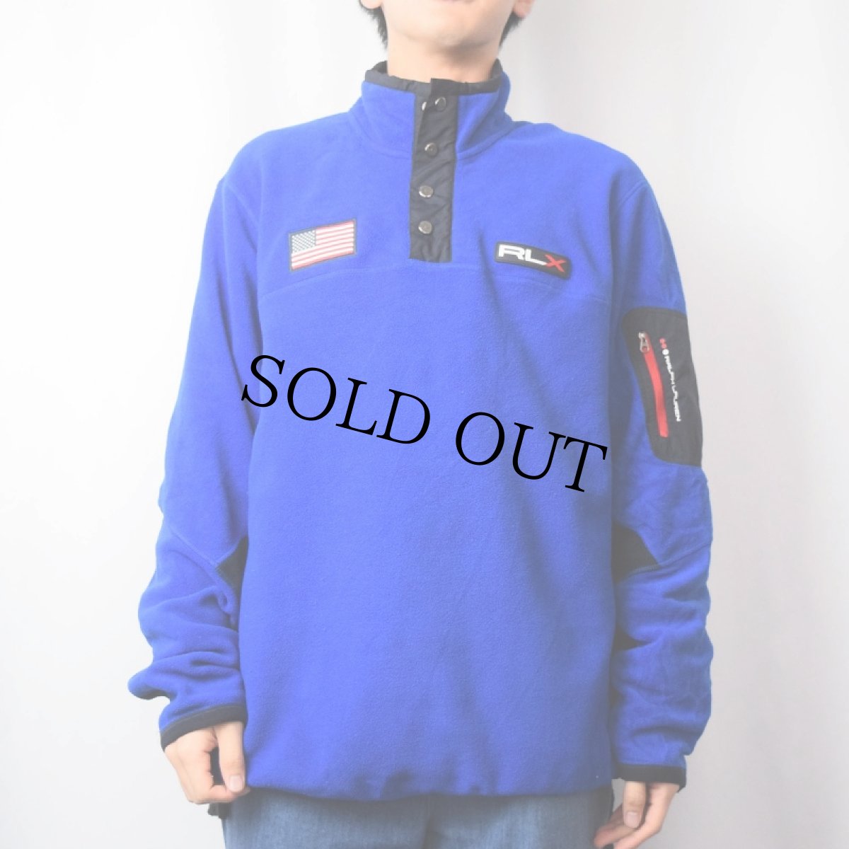 画像2: RLX POLO SPORT Ralph Lauren 星条旗 ハーフジップフリースプルオーバー XL (2)