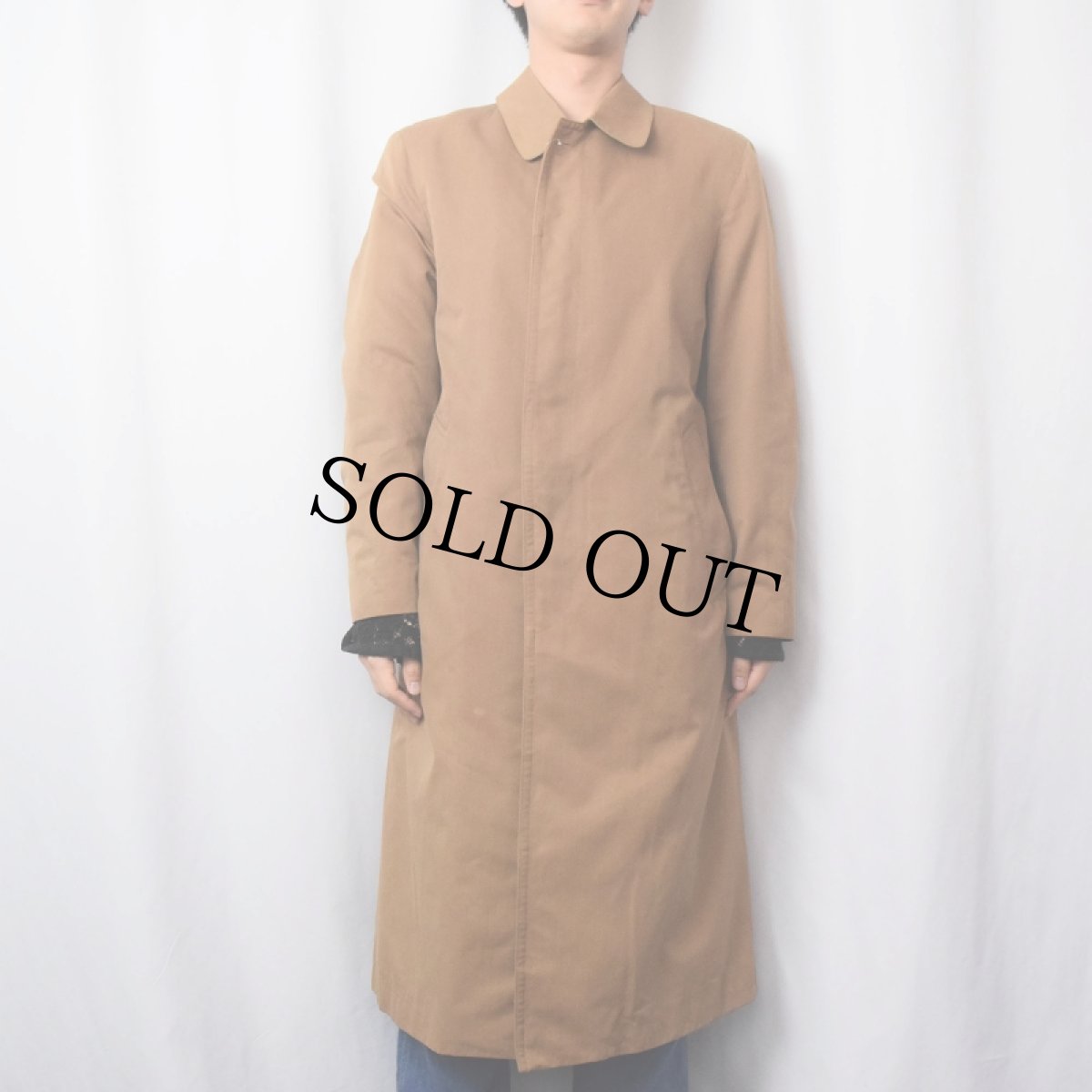 画像4: 80's Burberrys' ENGLAND製 ポリエステル×コットン ステンカラーコート (4)