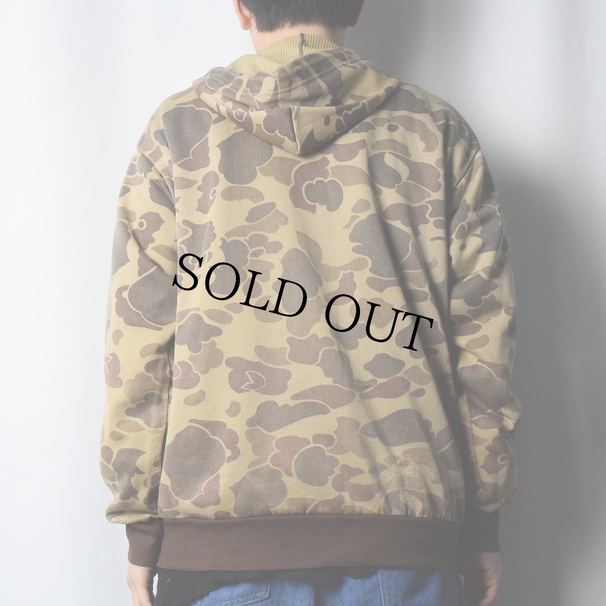 画像3: 80〜90's BASSETT-WALKER ダックハンターカモ柄 スウェットジップパーカー XL (3)