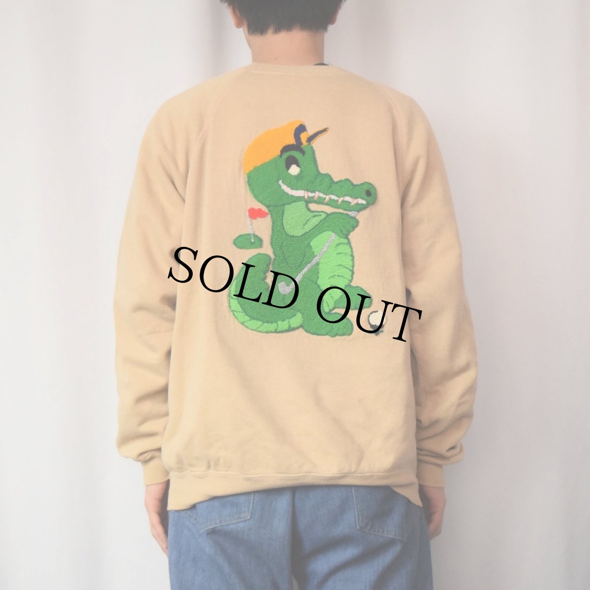 画像4: 90's USA製 ワニタフティングスウェット XL (4)