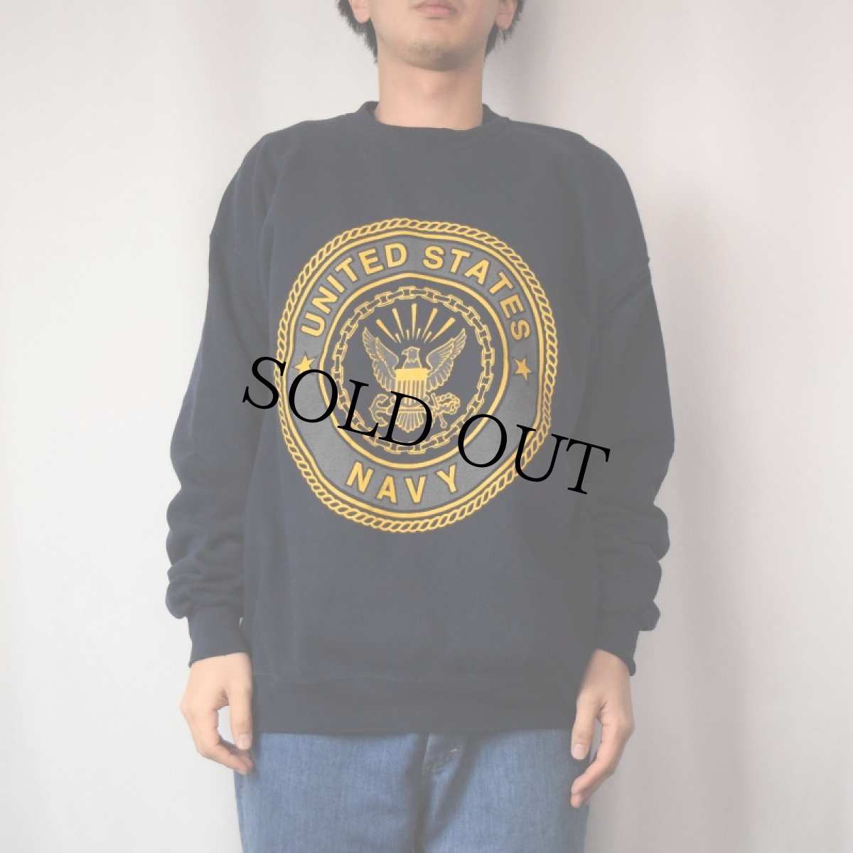 画像3: 90's SOFFE USA製 "U.S.NAVY" リフレクタープリントスウェット NAVY XL (3)