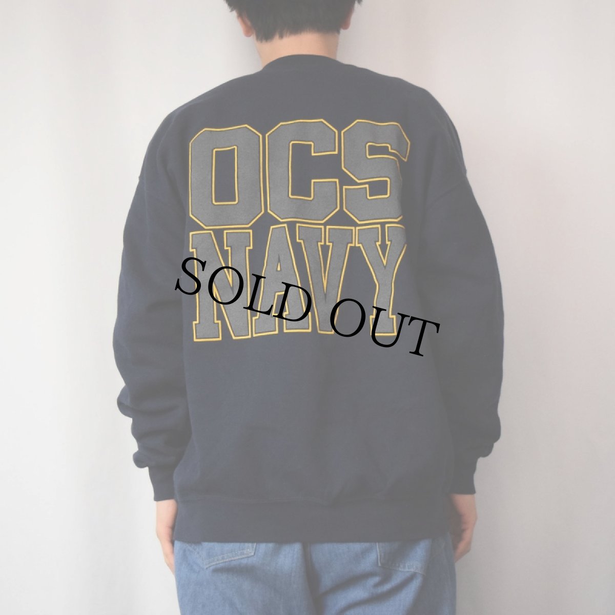 画像4: 90's SOFFE USA製 "U.S.NAVY" リフレクタープリントスウェット NAVY XL (4)