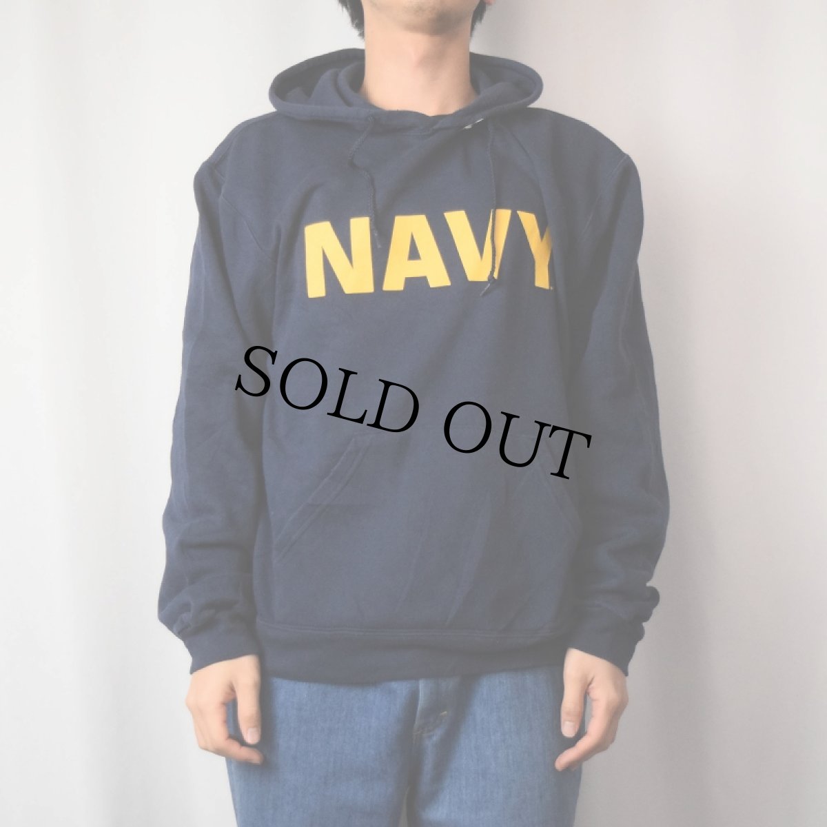 画像2: SOFFE "NAVY" プリントスウェットフーディ NAVY M (2)