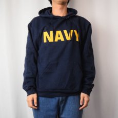 画像2: SOFFE "NAVY" プリントスウェットフーディ NAVY M (2)