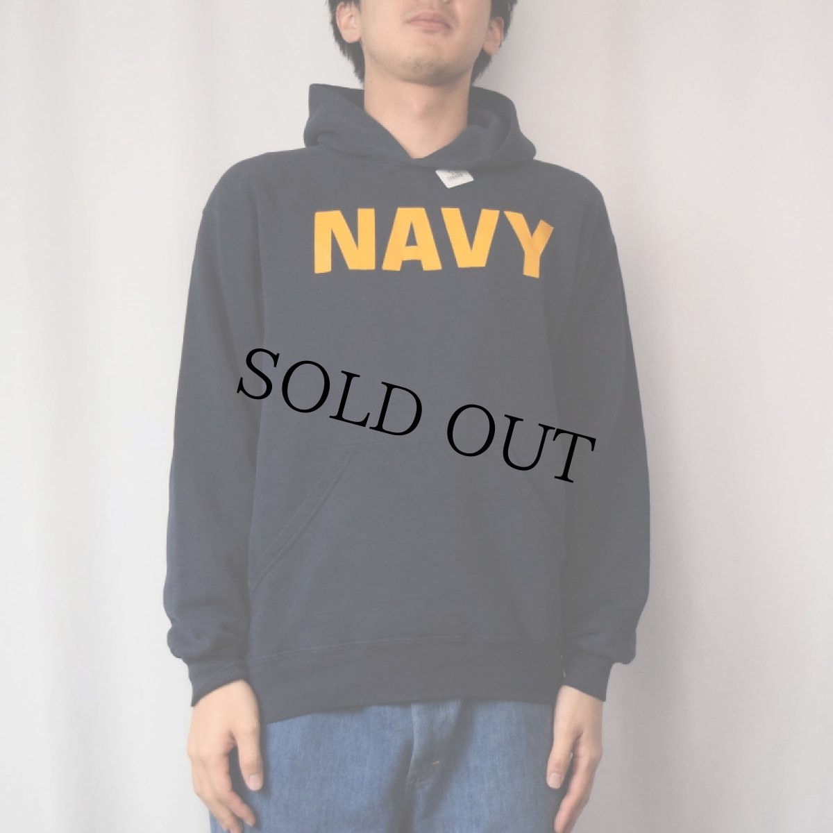 画像2: 90's SOFFE "NAVY" プリントスウェットフーディ NAVY M (2)