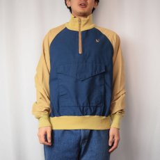 画像2: 80's OUTDOOR PRODUCTS USA製 ポリエステル×コットン ハーフジップジャケット NAVY×BEIGE L (2)