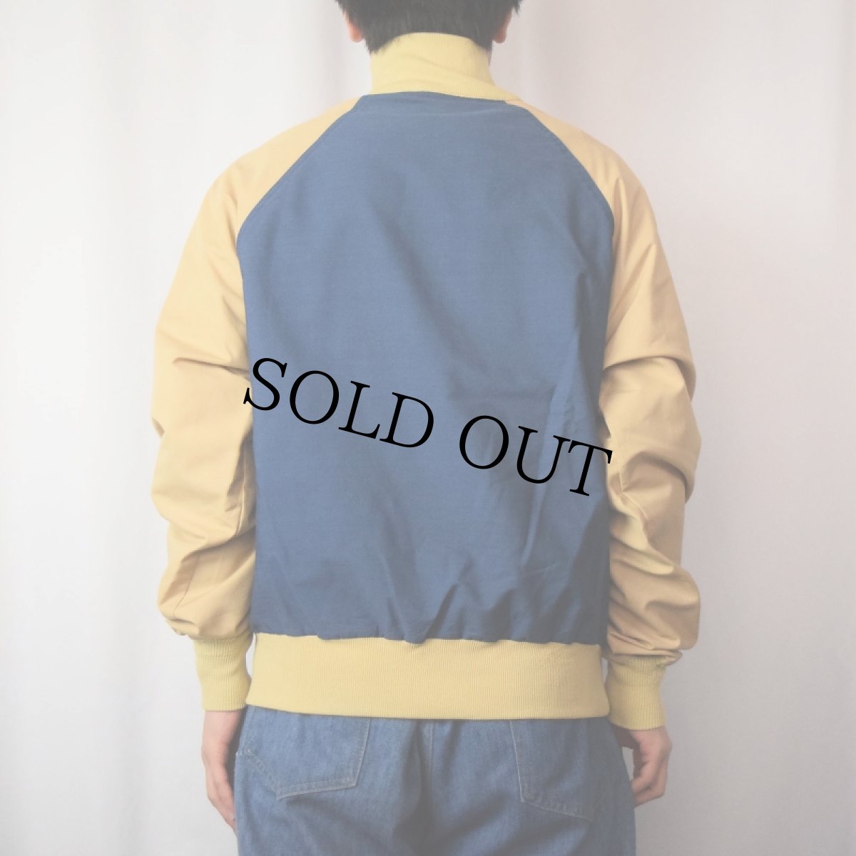 画像3: 80's OUTDOOR PRODUCTS USA製 ポリエステル×コットン ハーフジップジャケット NAVY×BEIGE L (3)