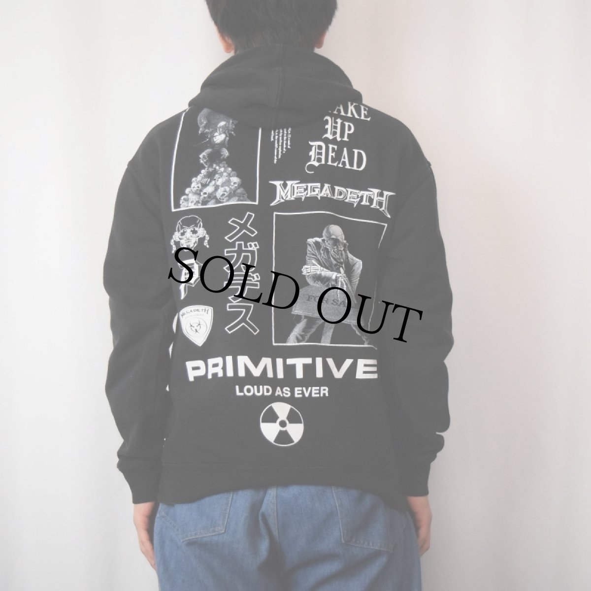 画像4: PRIMITIVE×MEGADETH スケートブランド×ヘヴィメタルバンド 袖プリントスウェットフーディ BLACK M (4)