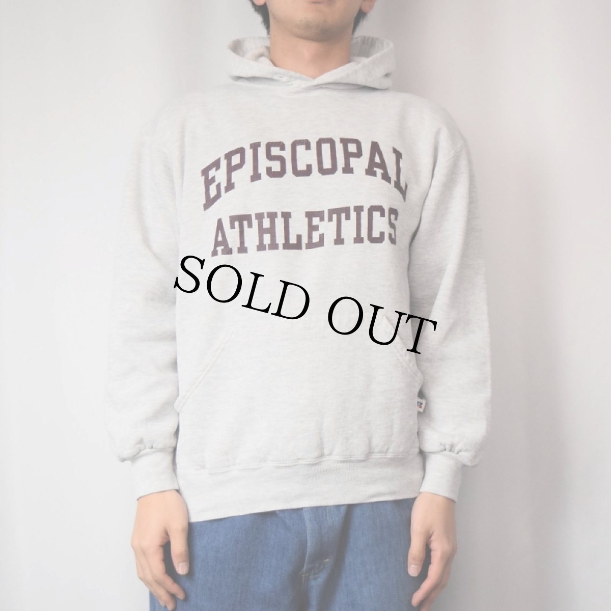 画像2: 90's〜 RUSSLL ATHLETIC USA製 "EPISCOPAL ATHLETICS" プリントスウェットフーディ M (2)