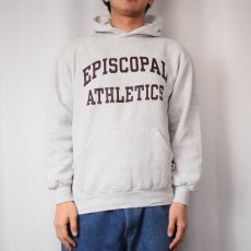 画像2: 90's〜 RUSSLL ATHLETIC USA製 "EPISCOPAL ATHLETICS" プリントスウェットフーディ M (2)