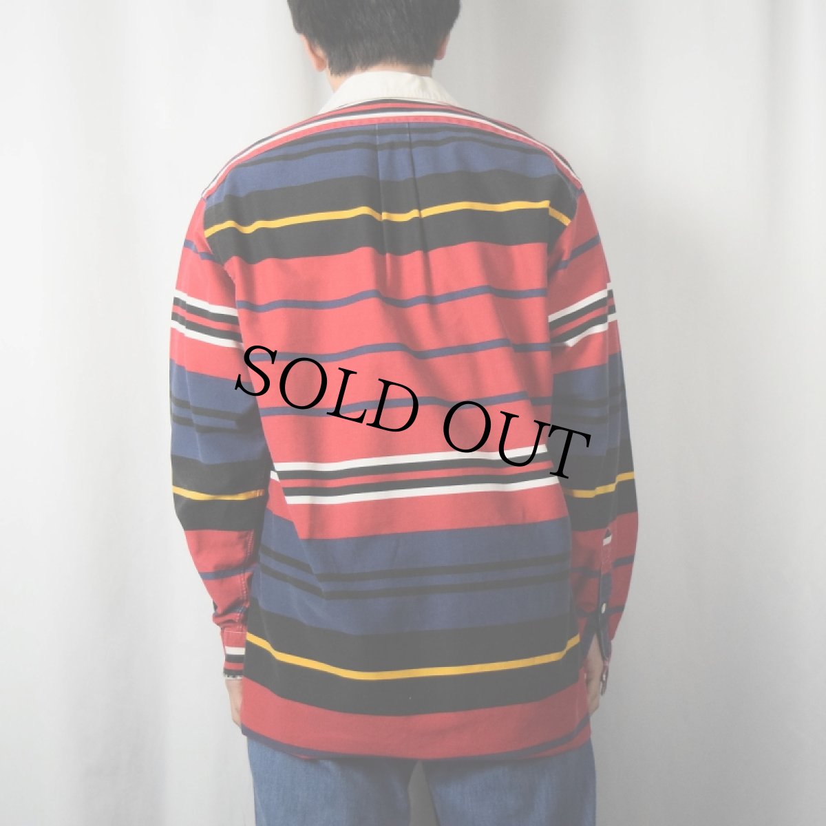 画像3: POLO Ralph Lauren ボーダー柄 ラガーシャツ M (3)