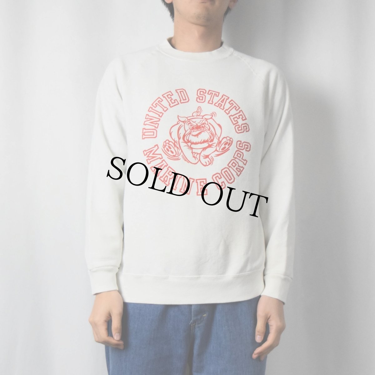 画像3: 90's SOFFE USA製 "UNITED STATES MARINE CORPS" プリントラグランスウェット L (3)