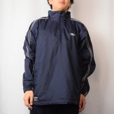 画像2: UMBRO フード付き ハーフジップ ナイロンジャケット NAVY M (2)