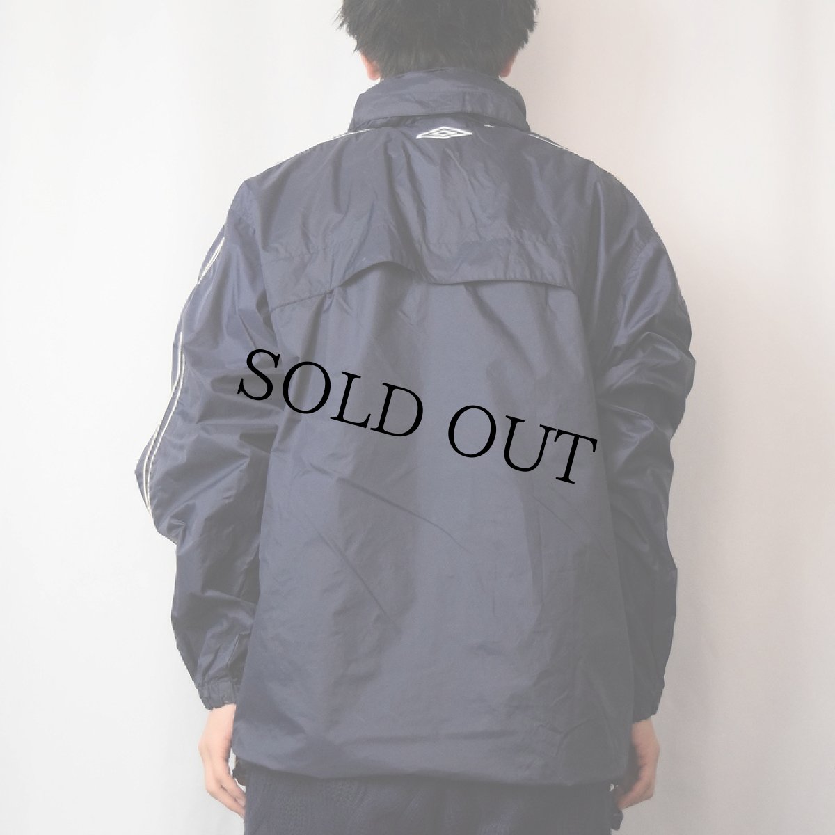 画像3: UMBRO フード付き ハーフジップ ナイロンジャケット NAVY M (3)