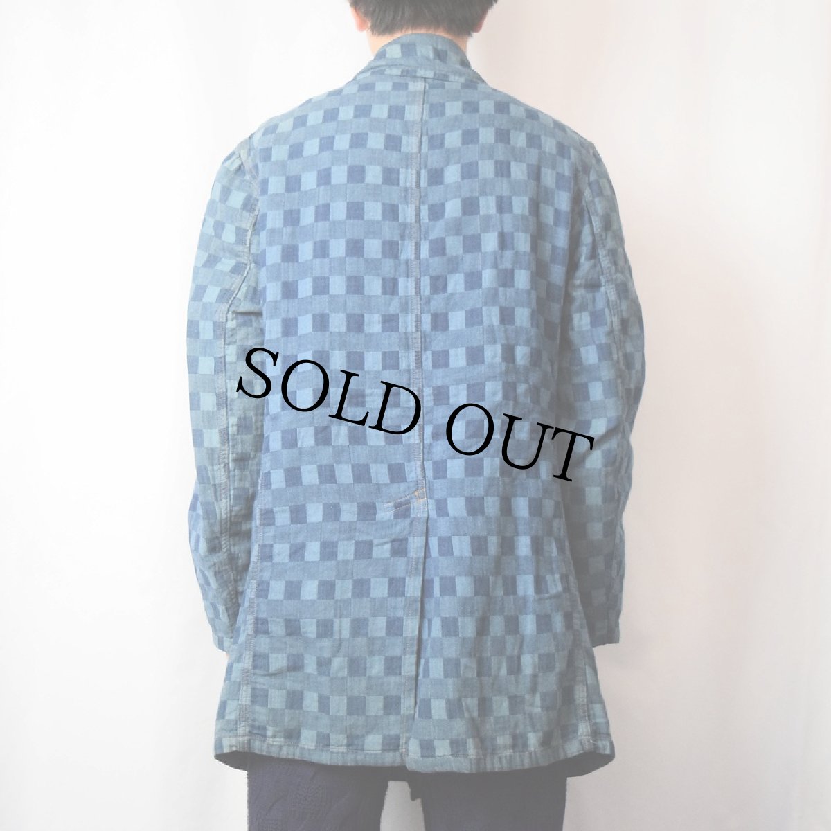 画像3: NEPENTHES. WOGGS JAPAN製 "U.S.NAVY TYPE" ブロックチェック柄 コットン Pコート M (3)