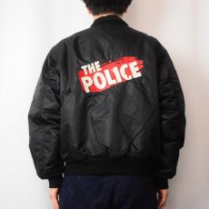 画像4: THE POLICE ロックバンド刺繍 ナイロンフライトジャケット BLACK S (4)