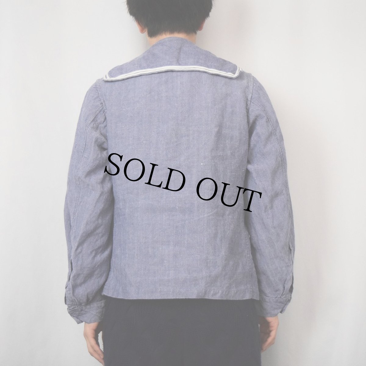 画像3: 50's FRENCH MILITARY リネンセーラーシャツ (3)