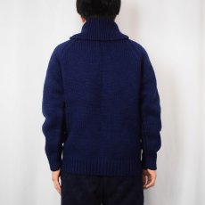 画像3: 60〜70's カウチンニットジャケット NAVY (3)