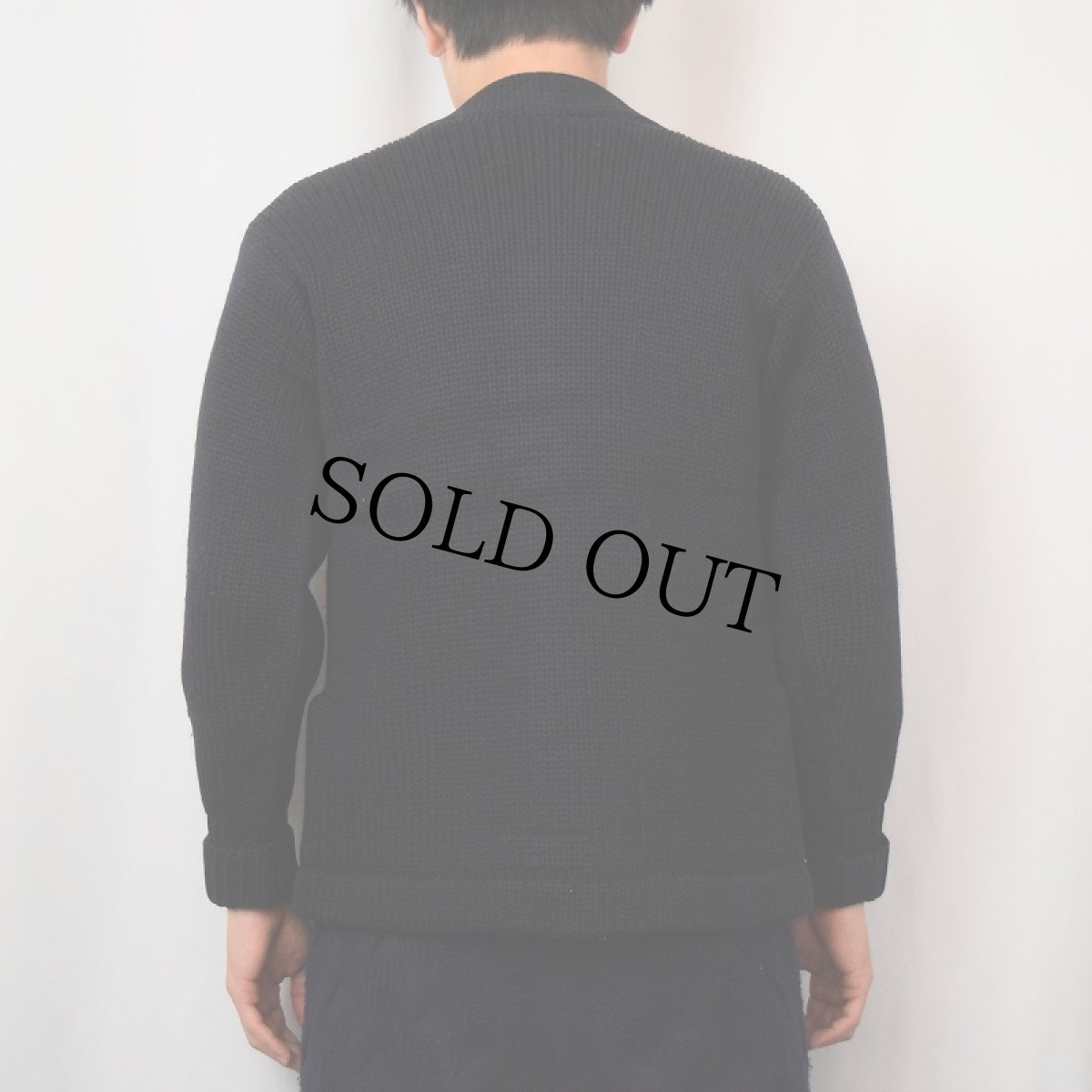 画像3: 40's JAMES W.BRINE レタードニットカーディガン NAVY M (3)