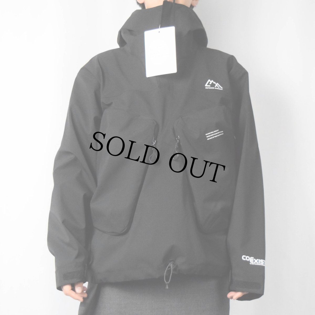 画像2: 【SALE】 COMFY OUTDOOR GARMENT "SALVAGE SHELL HOODIE COEXIST" BLACK 【L】 (2)