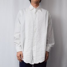 画像2: 90's Brooks Brothers USA製 ダブルカフス プリーツデザインドレスシャツ SIZE16-3 (2)