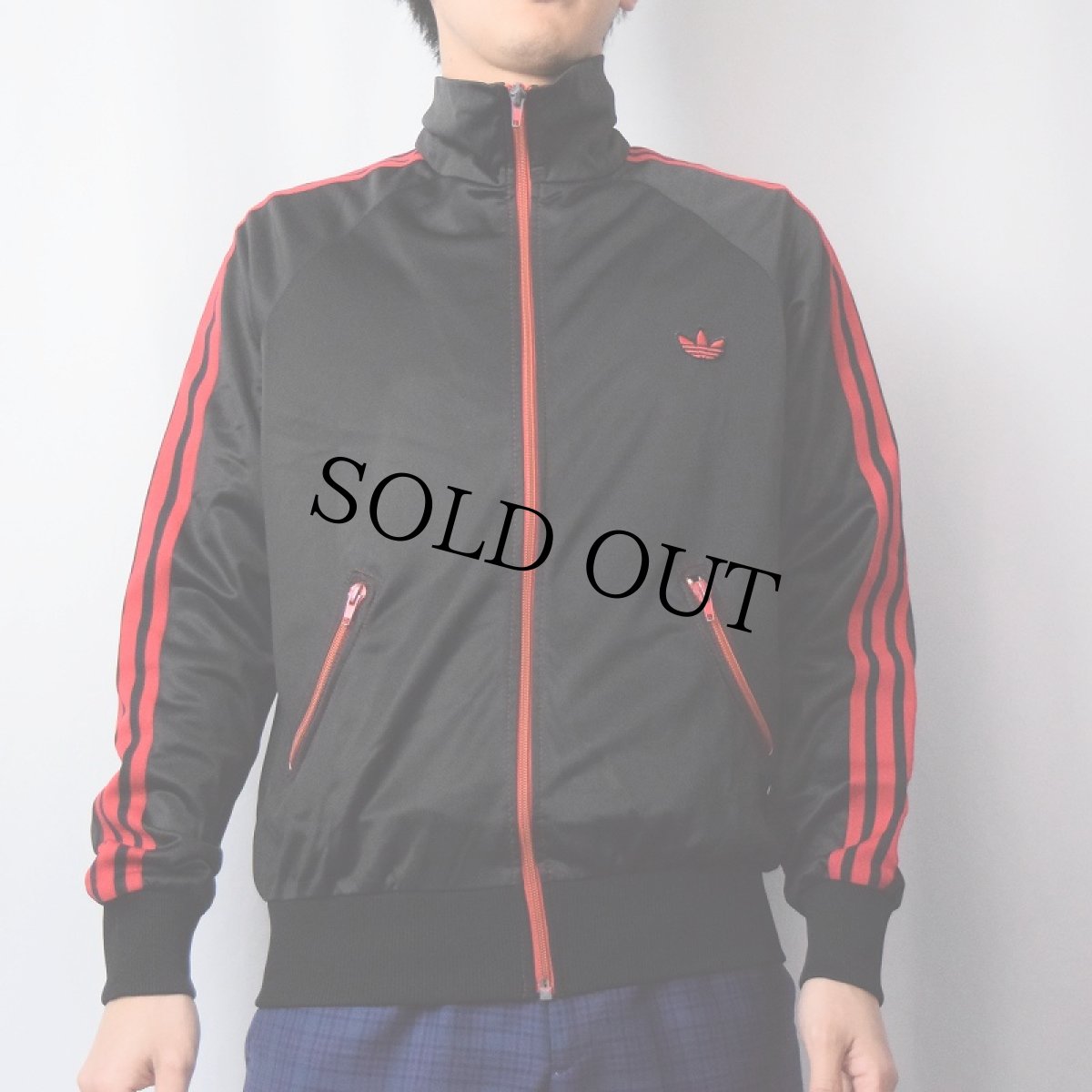 画像2: 80〜90's adidas ロゴ刺繍 トラックジャケット BLACK (2)