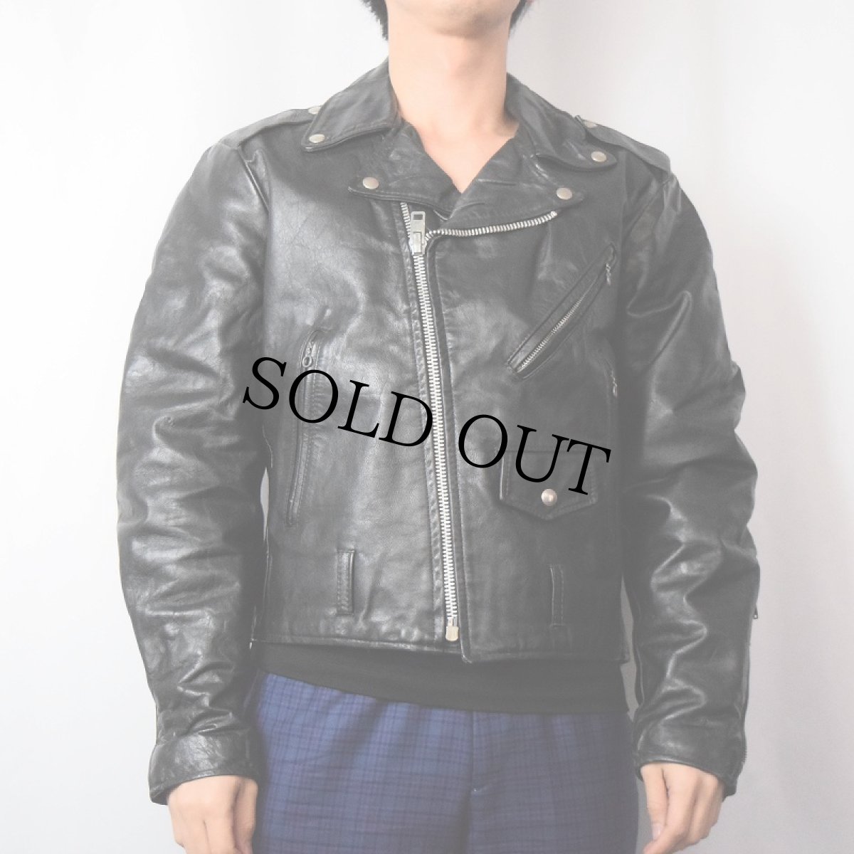 画像2: 70〜80's Excelled USA製 キルティングライナー ダブルライダースジャケット BLACK SIZE40 (2)