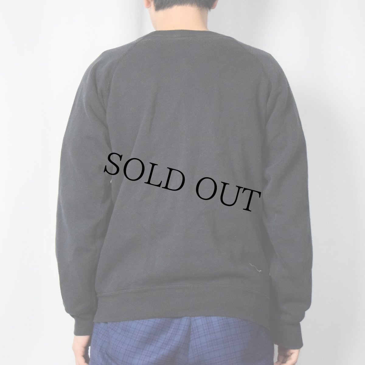 画像3: 80's Hanes USA製 無地 ラグランスウェット BLACK L (3)