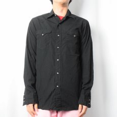 画像2: POLO Ralph Lauren コットン ウエスタンシャツ BLACK S (2)