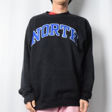 画像2: 90's TULTEX USA製 "NORTH" プリントスウェット BLACK XL (2)