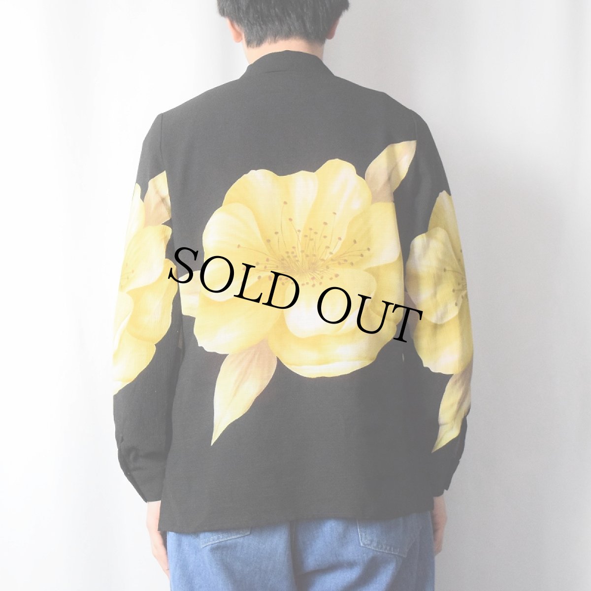 画像5: SAG HARBOR 花柄 オープンカラーシースルーシャツ BLACK (5)