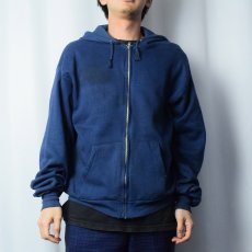 画像2: 80's Healthknit USA製 無地スウェットジップパーカー NAVY XL (2)