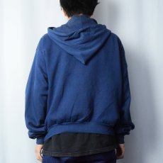 画像3: 80's Healthknit USA製 無地スウェットジップパーカー NAVY XL (3)