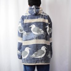 画像3: 90's MICHIGAN RAG CO. USA製 カモメ柄 コットンパーカー NAVY S/M (3)