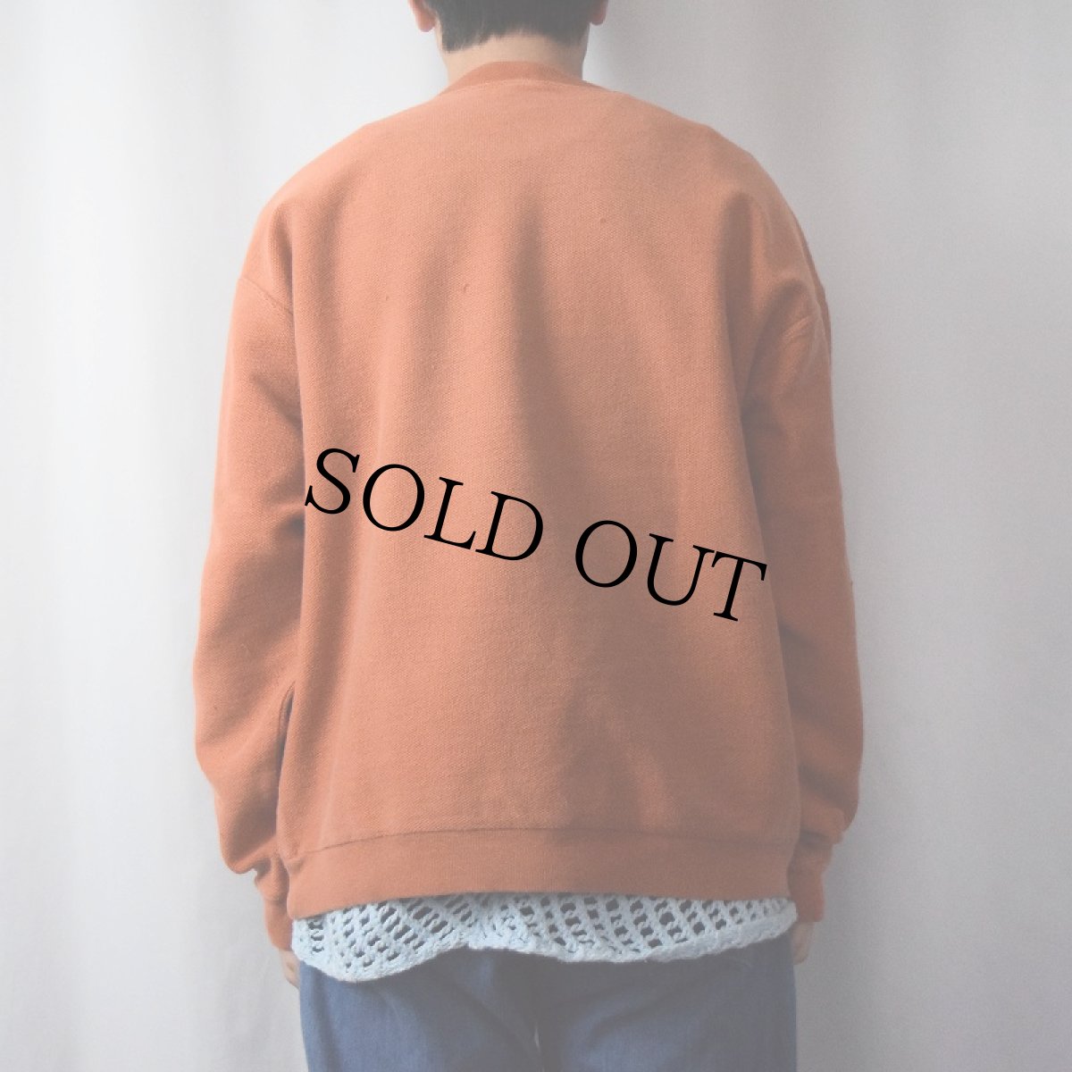 画像3: 90's LANDS' END USA製 USA製 前V 鹿の子スウェット L (3)