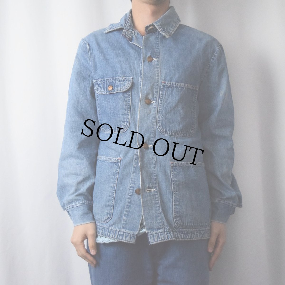 画像2: 60〜70's デニムカバーオール SIZE38 (2)