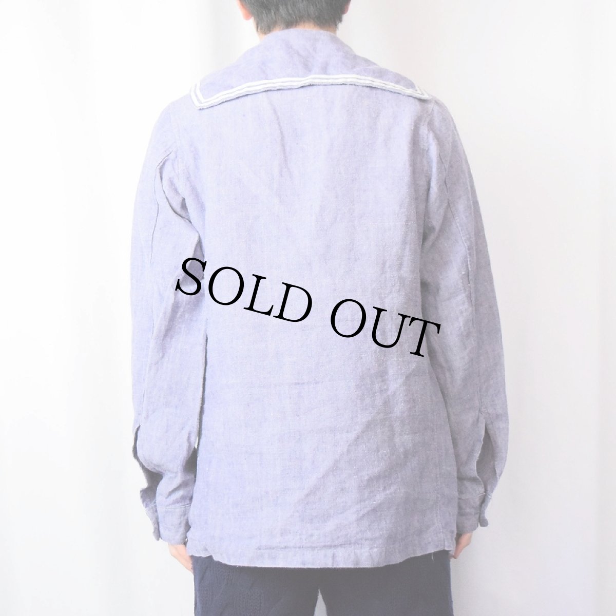 画像3: 50〜60's FRENCH MILITARY リネンセーラーシャツ (3)