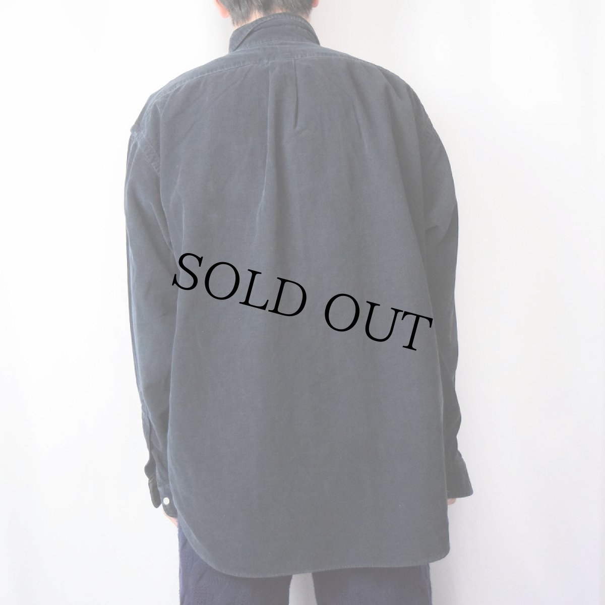 画像3: POLO Ralph Lauren "BIG SHIRT" ロゴ刺繍 ボタンダウン コーデュロイシャツ BLACK L (3)