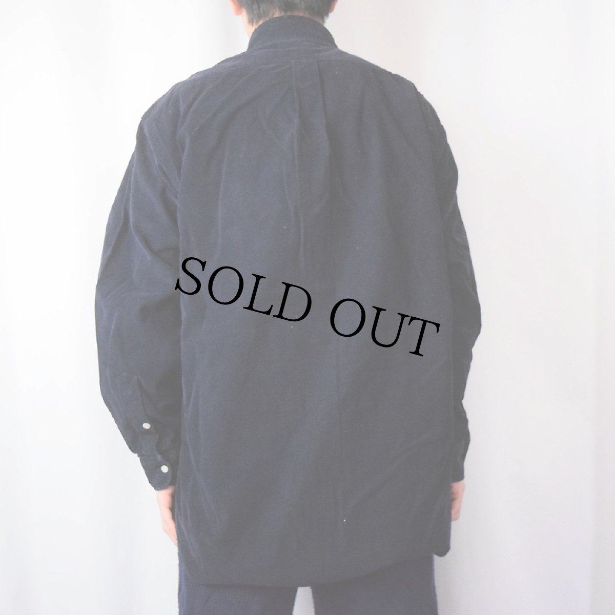 画像3: POLO Ralph Lauren "BLAKE" ロゴ刺繍 ボタンダウン コーデュロイシャツ NAVY M (3)