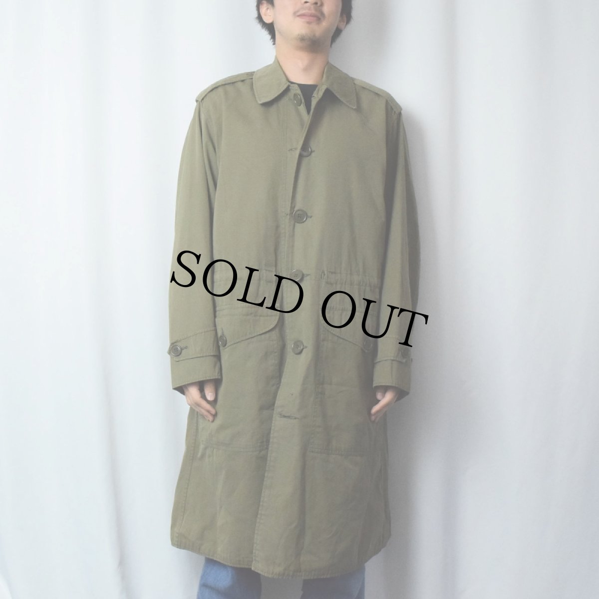 画像2: UNKNOWN MILITARY ウエストコード付き オーバーコート L (2)