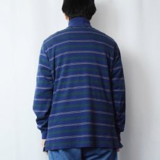 画像3: 90's POLO Ralph Lauren USA製 ボーダー柄 タートルネックロンT MAVY XL (3)