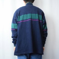 画像3: 80's L.L.Bean USA製 モックネック ヘビーウェイトロンT NAVY XL (3)