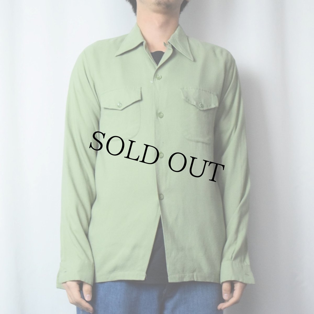 画像2: 60's Dominion Cloth オープンカラー レーヨンシャツ M (2)