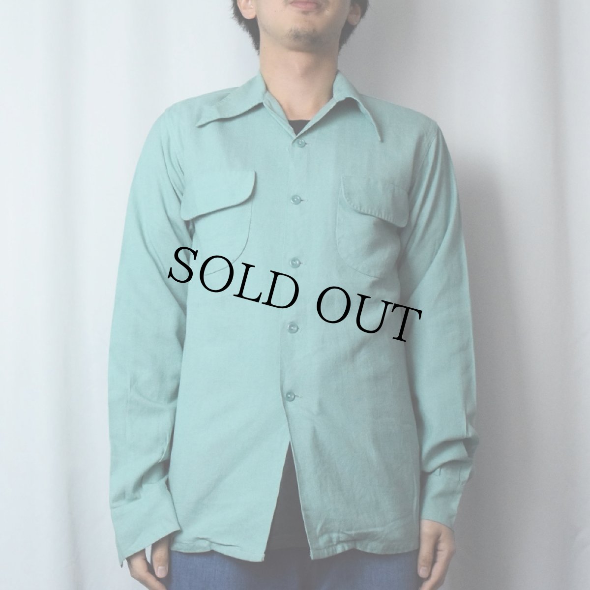 画像2: 50's Spunray オープンカラー レーヨンシャツ S (2)