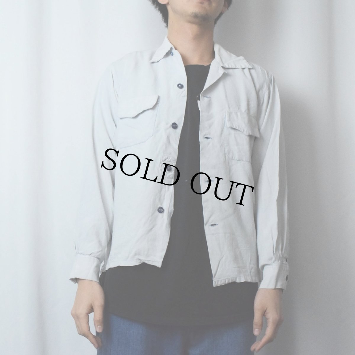 画像2: 40〜50's Daily Double オープンカラー レーヨンシャツ M (2)